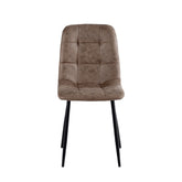 Ela Dining Chair - Brown Microfiber